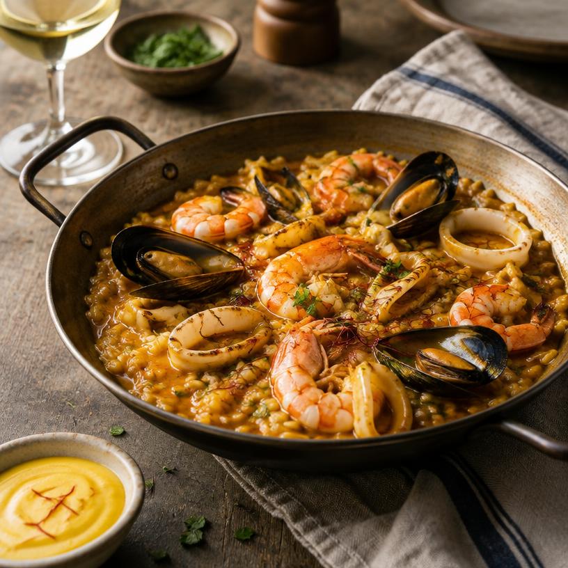 Arroz meloso de mariscos
